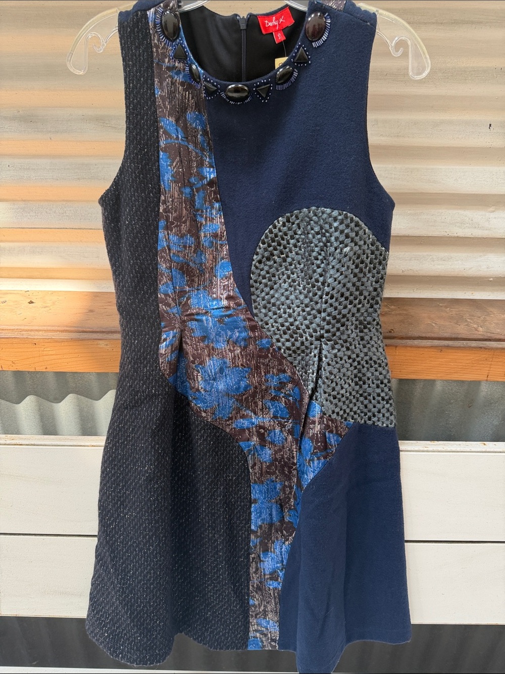 Desigual Navy Patchwork Floral Sleeveless Mini Dress